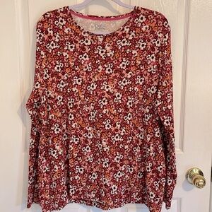 Croft & Barrow Long sleeve Floral Top, Size XXL